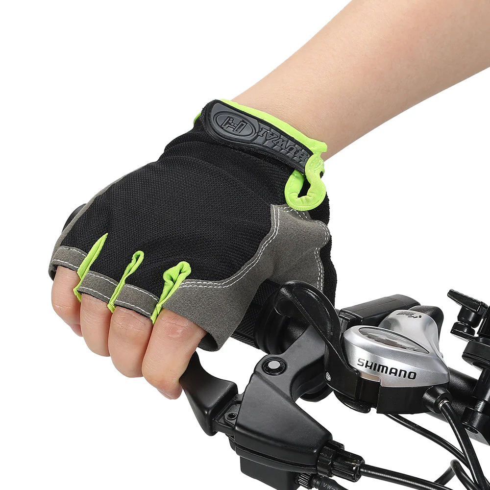 Black & Green Cycling Gloves - Image 3